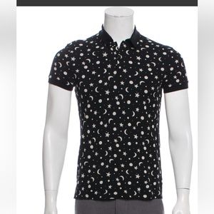 Yves Saint Laurent Black and White Celestial Polo Shirt